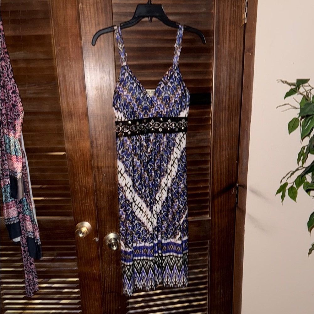 Studio West Blue and White V-Neck Sundress brand new